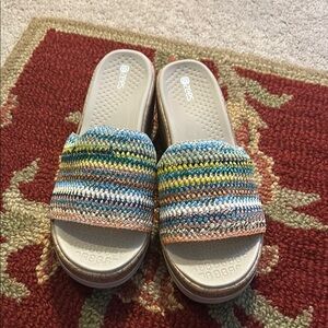 Colorful Woven Slide Sandals